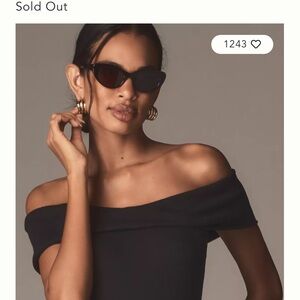 Pilcro Black Off-Shoulder Blouse